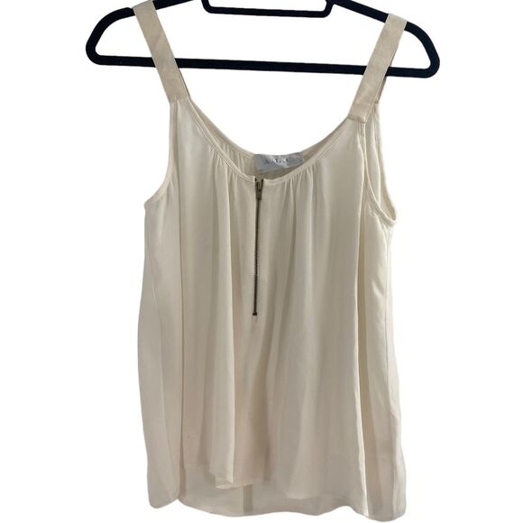A.L.C Size XS 100% Silk Camisole Tank Off White Relaxed Fit Coastal Minimalist - Picture 2 of 8